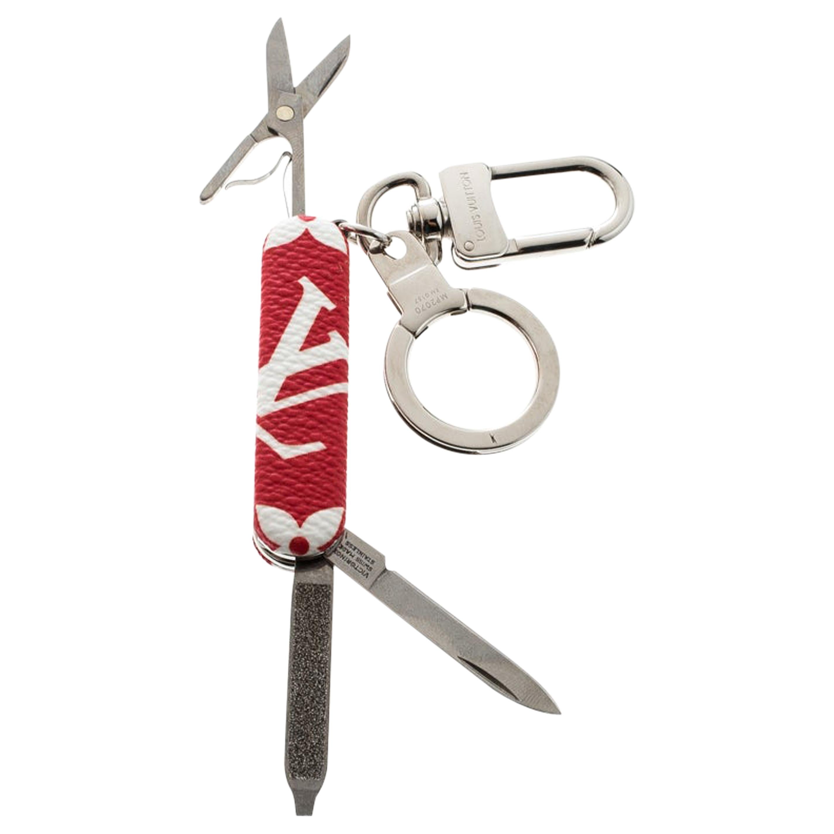 Louis Vuitton Supreme Red Pocket Knife Key Ring For Sale at 1stDibs