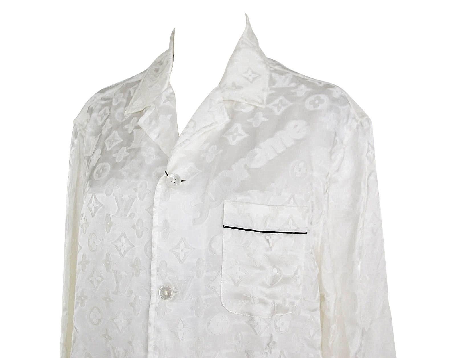 Gris Haut pyjamas blanc Louis Vuitton Supreme X en édition limitée, taille M en vente