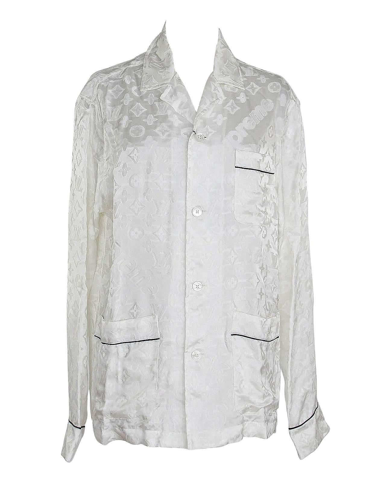 Haut pyjamas blanc Louis Vuitton Supreme X en édition limitée, taille M Unisexe en vente