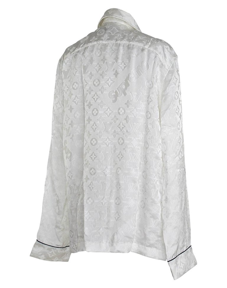 Louis Vuitton Supreme X Limited Edition White Pyjamas Top M For