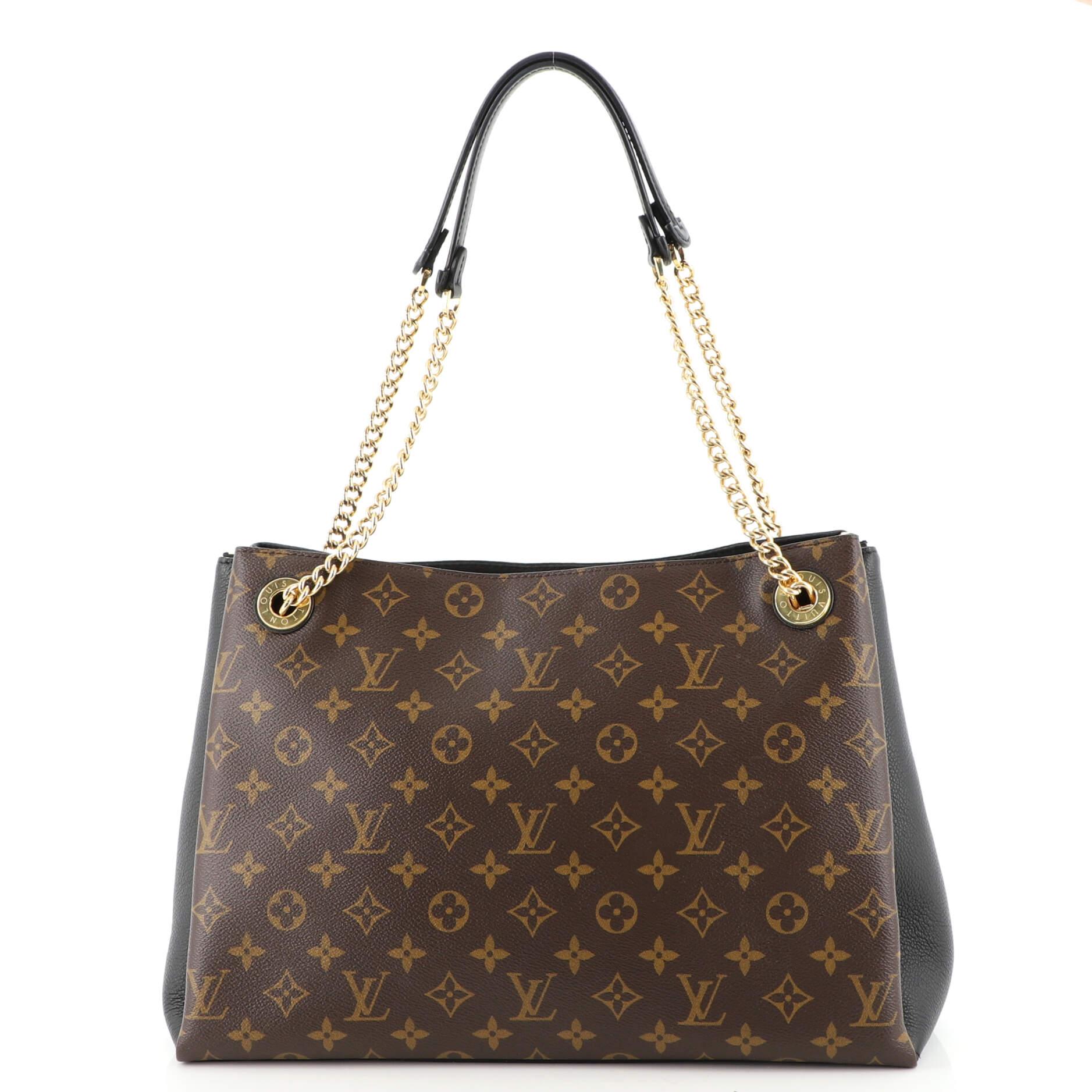 Black Louis Vuitton Surene Handbag Monogram Canvas with Leather MM