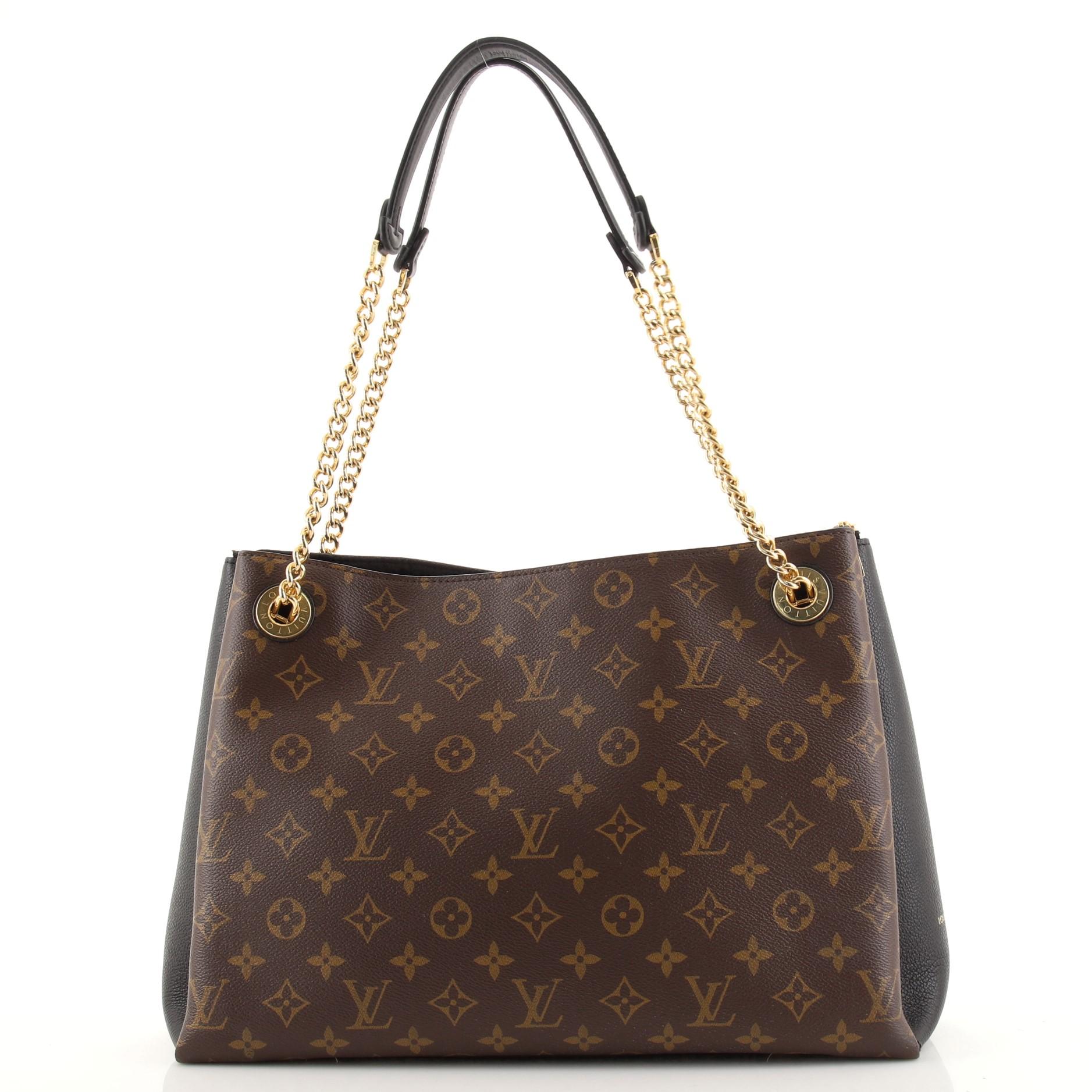 Louis Vuitton Surene Handbag Monogram Canvas with Leather MM In Good Condition In NY, NY