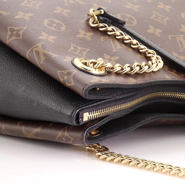 Louis Vuitton Surene Handbag Monogram Canvas with Leather MM For Sale 4