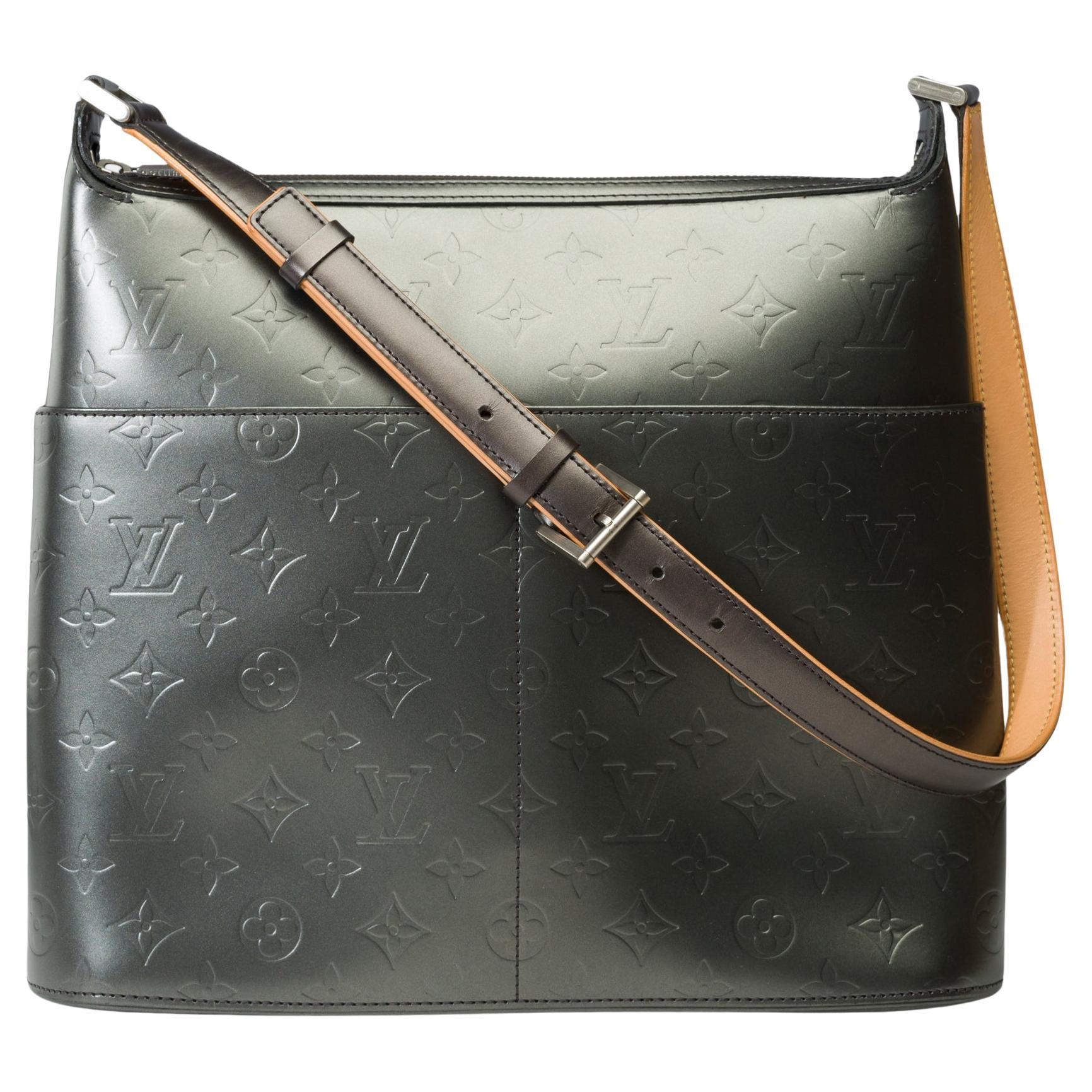 Louis Vuitton Sutter shoulder bag in silver monogram leather, SHW For Sale