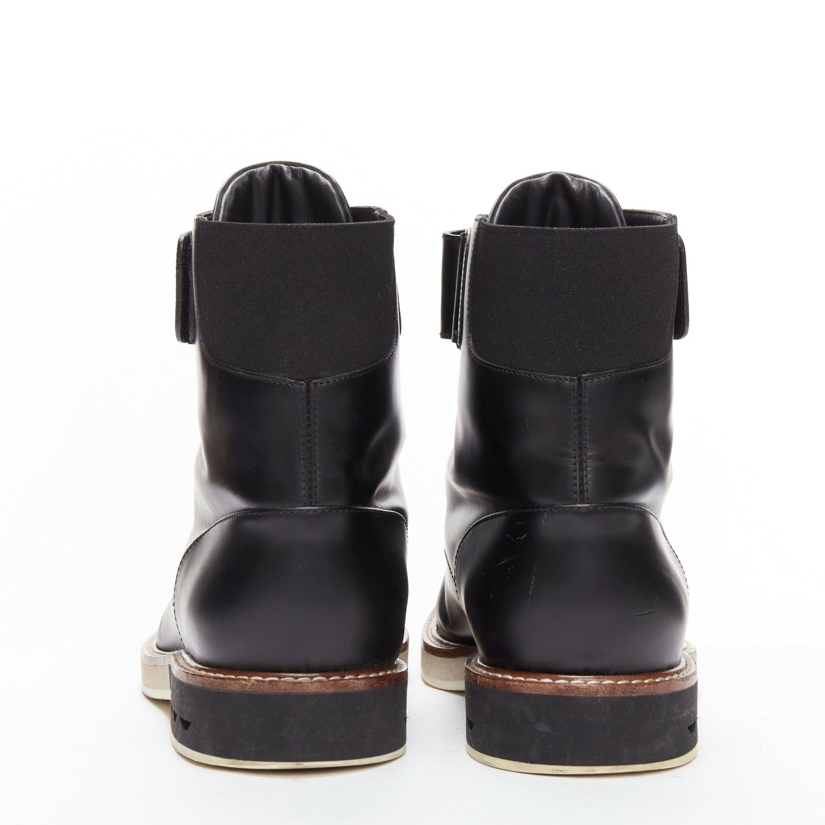 Men's LOUIS VUITTON Sword black leather LV logo hiking lace up boots UK7.5 EU41.5 For Sale