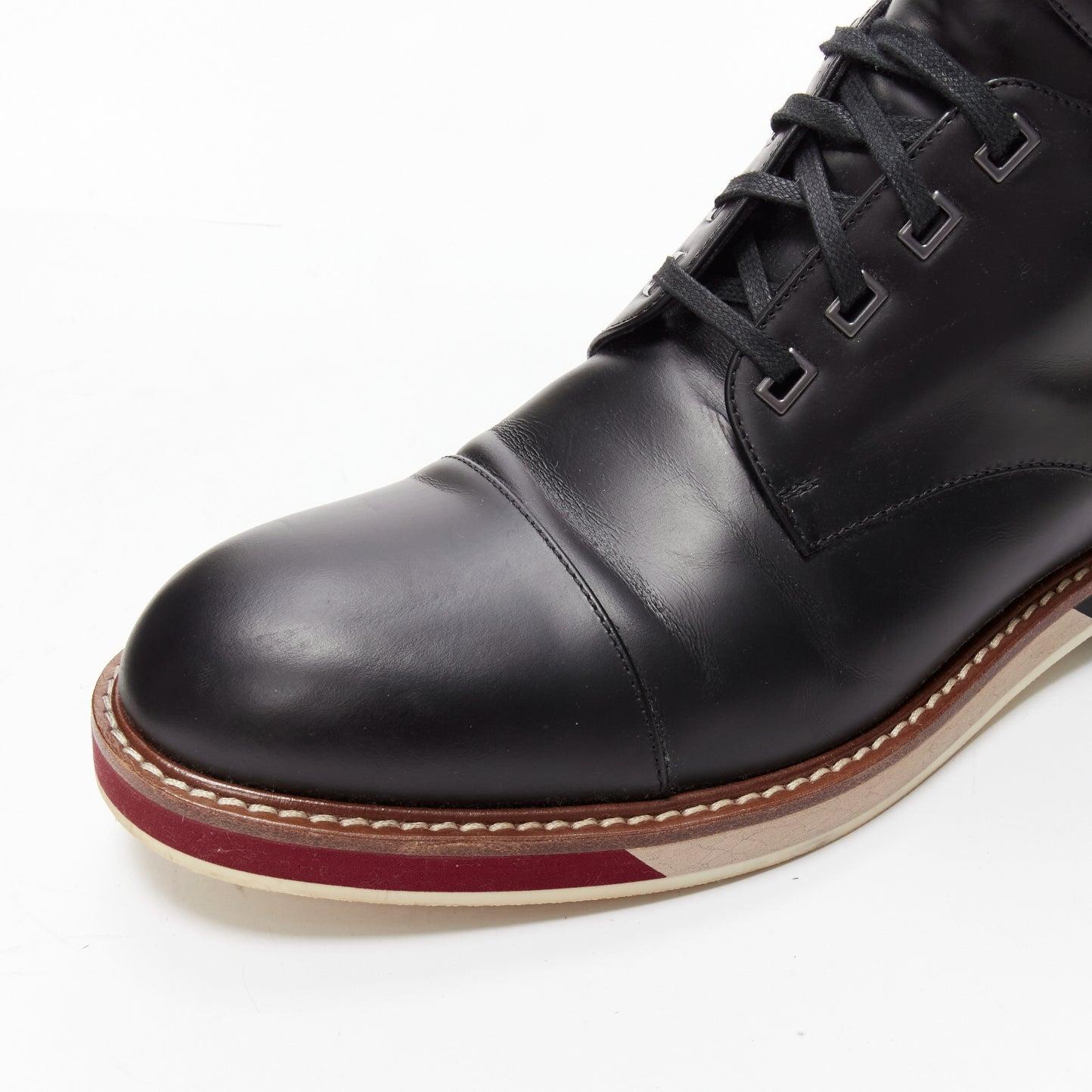 LOUIS VUITTON Sword black leather LV logo hiking lace up boots UK7.5 EU41.5 For Sale 3