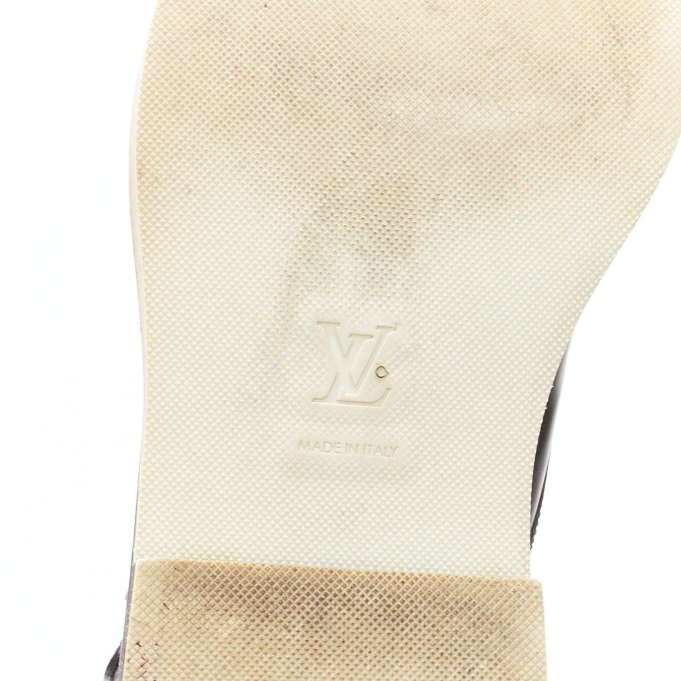 LOUIS VUITTON Sword black leather LV logo hiking lace up boots UK7.5 EU41.5 For Sale 4