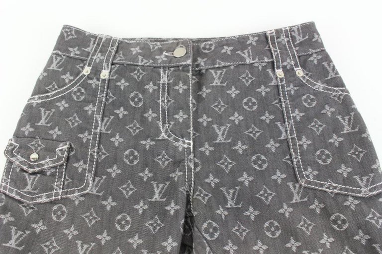 Louis Vuitton - Monogram Shibori Printed Denim Regular Trousers - Grey Metal - Men - Size: 30 - Luxury