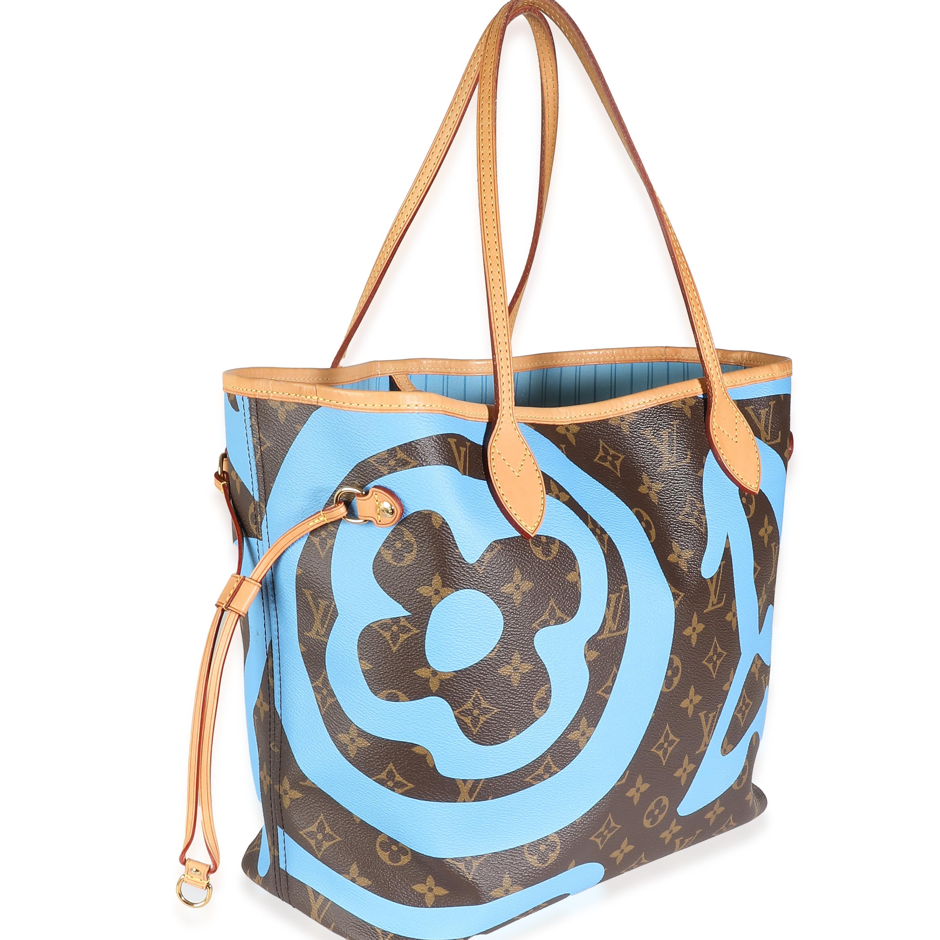 Louis Vuitton Tahitienne Monogramm Segeltuch Mykonos Neverfull MM (Grau)