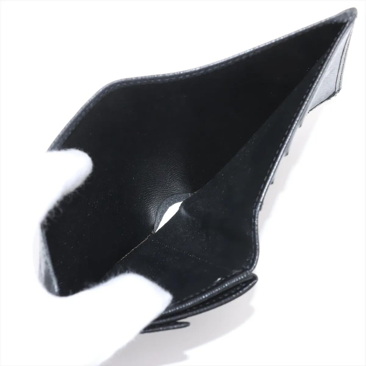 Donna Louis Vuitton Taiga Compact Wallet Black in vendita