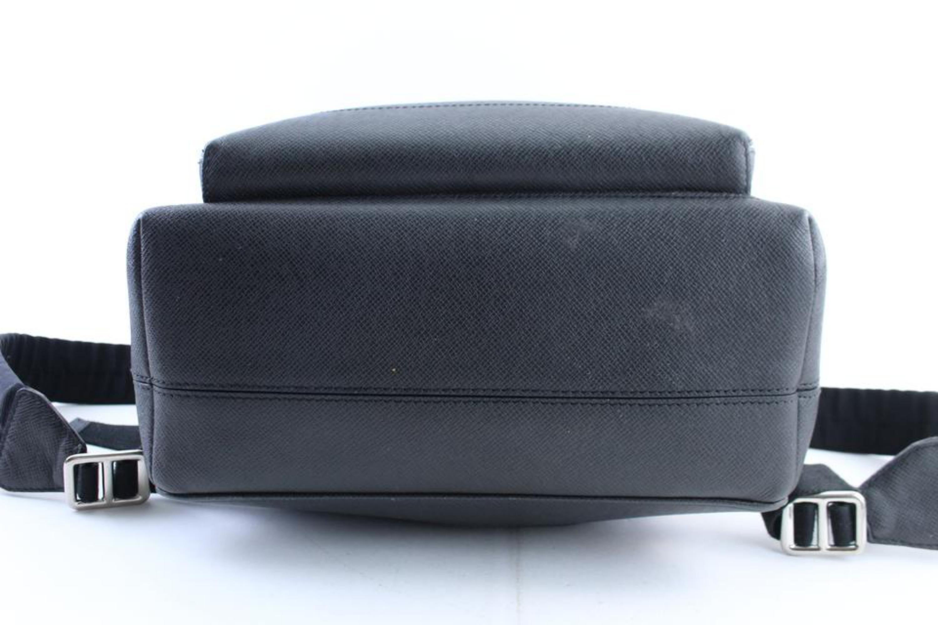 Louis Vuitton Taiga Grigori 5lr0301 Black Leather Backpack For Sale 7