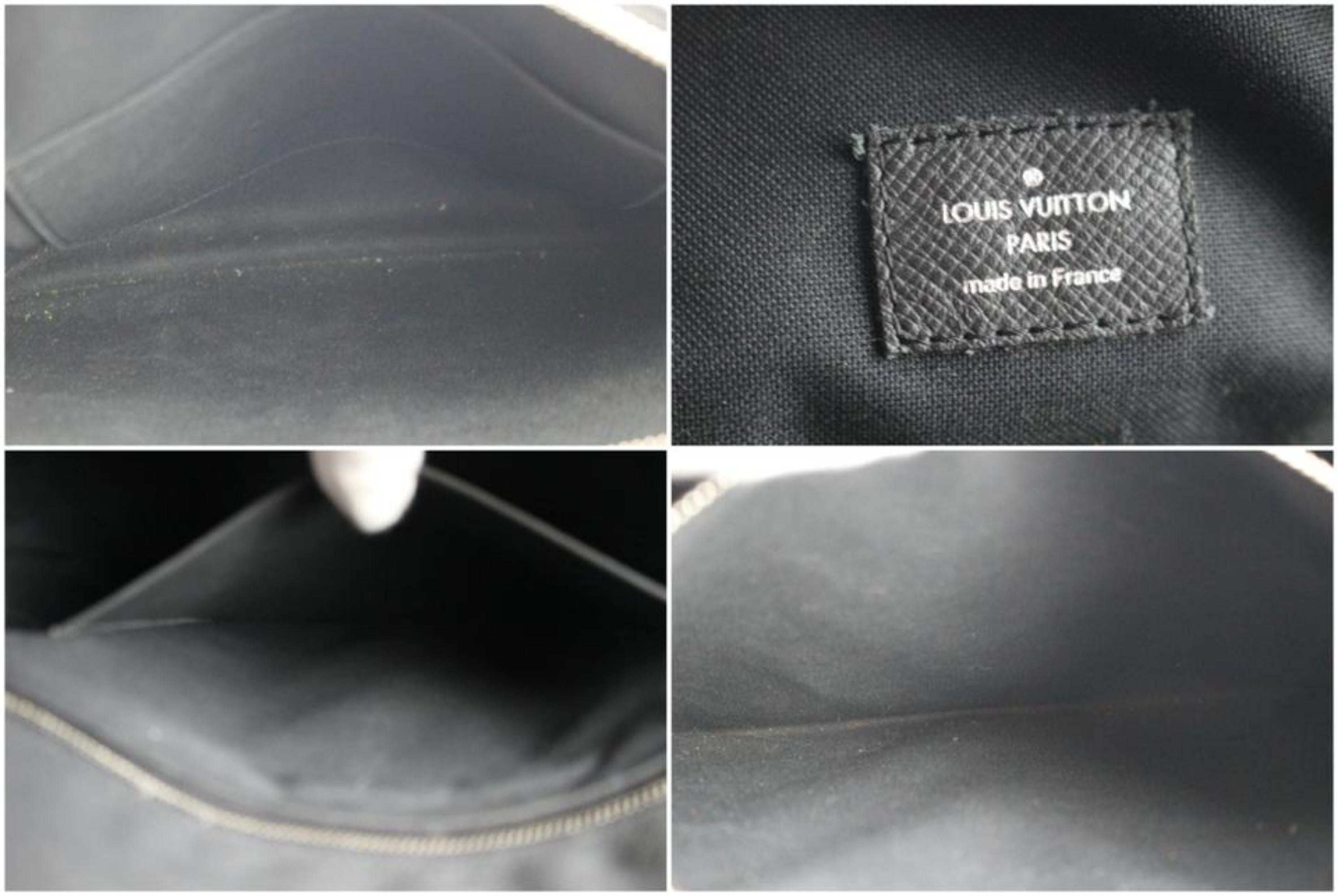 Louis Vuitton Taiga Grigori 5lr0301 Black Leather Backpack For Sale 1