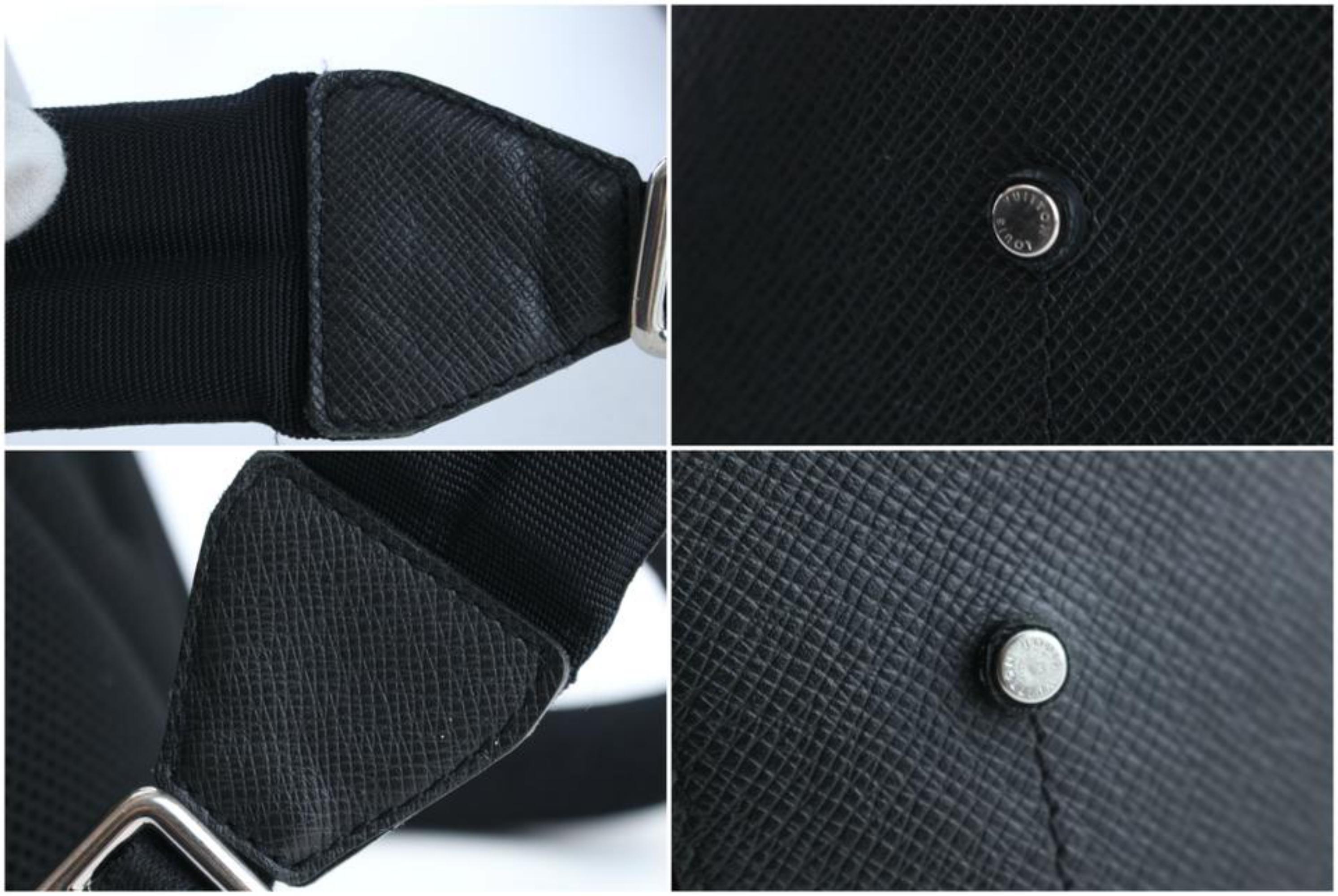 Louis Vuitton Taiga Grigori 5lr0301 Black Leather Backpack For Sale 3