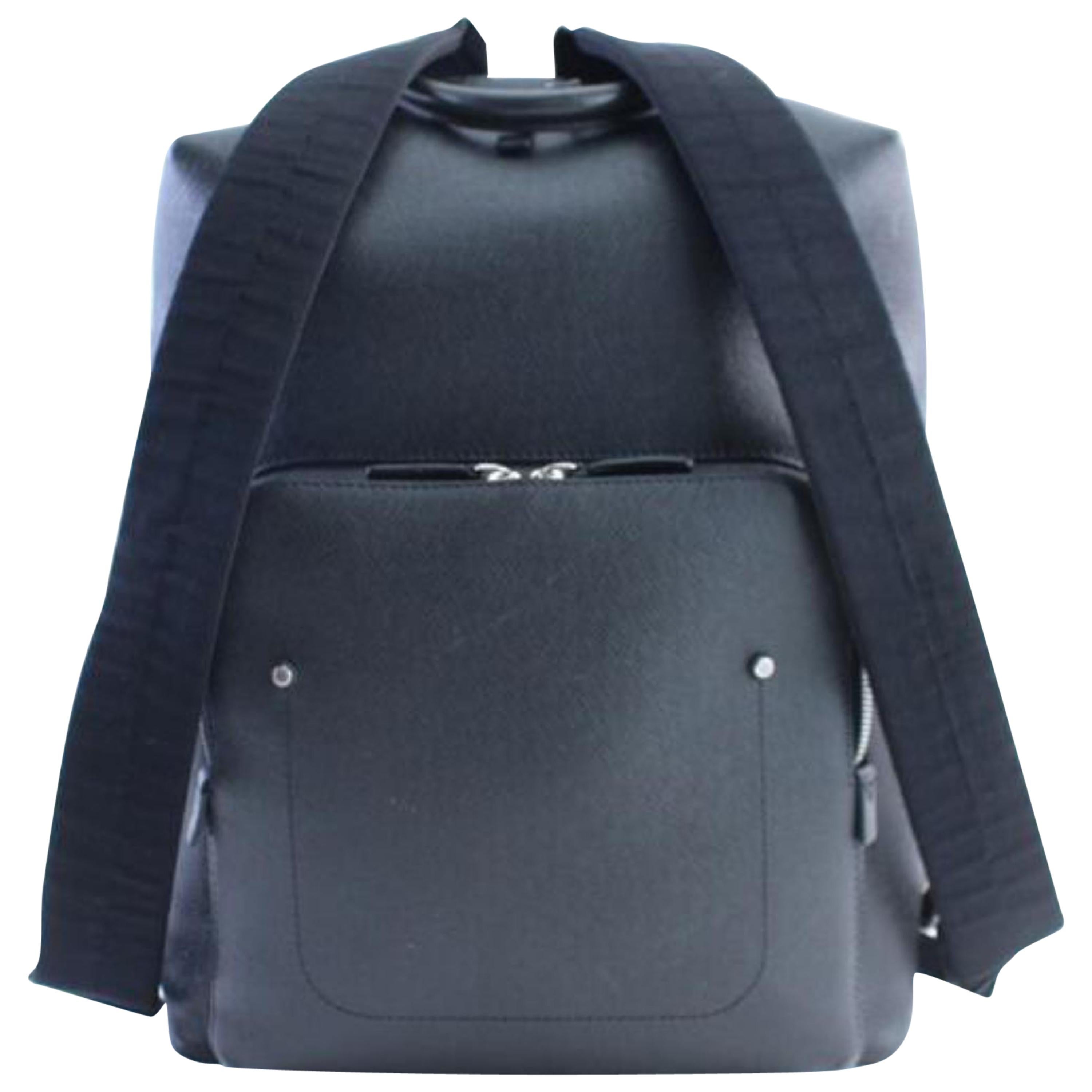Louis Vuitton Taiga Grigori 5lr0301 Black Leather Backpack For Sale