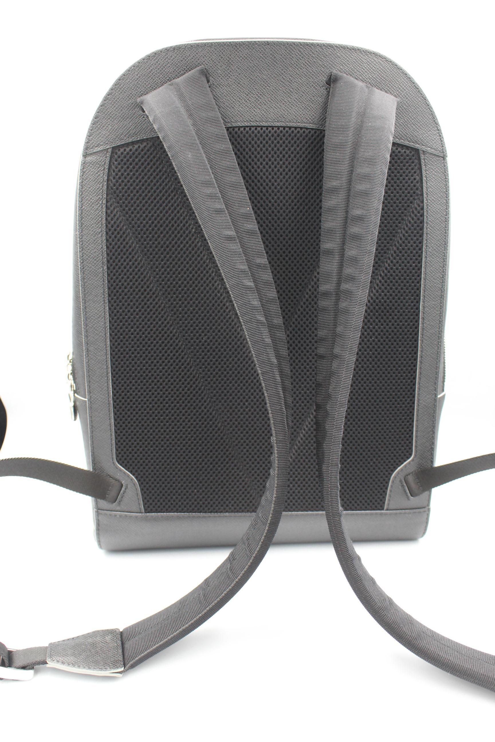 Black Louis Vuitton Taiga Leather Anton Backpack