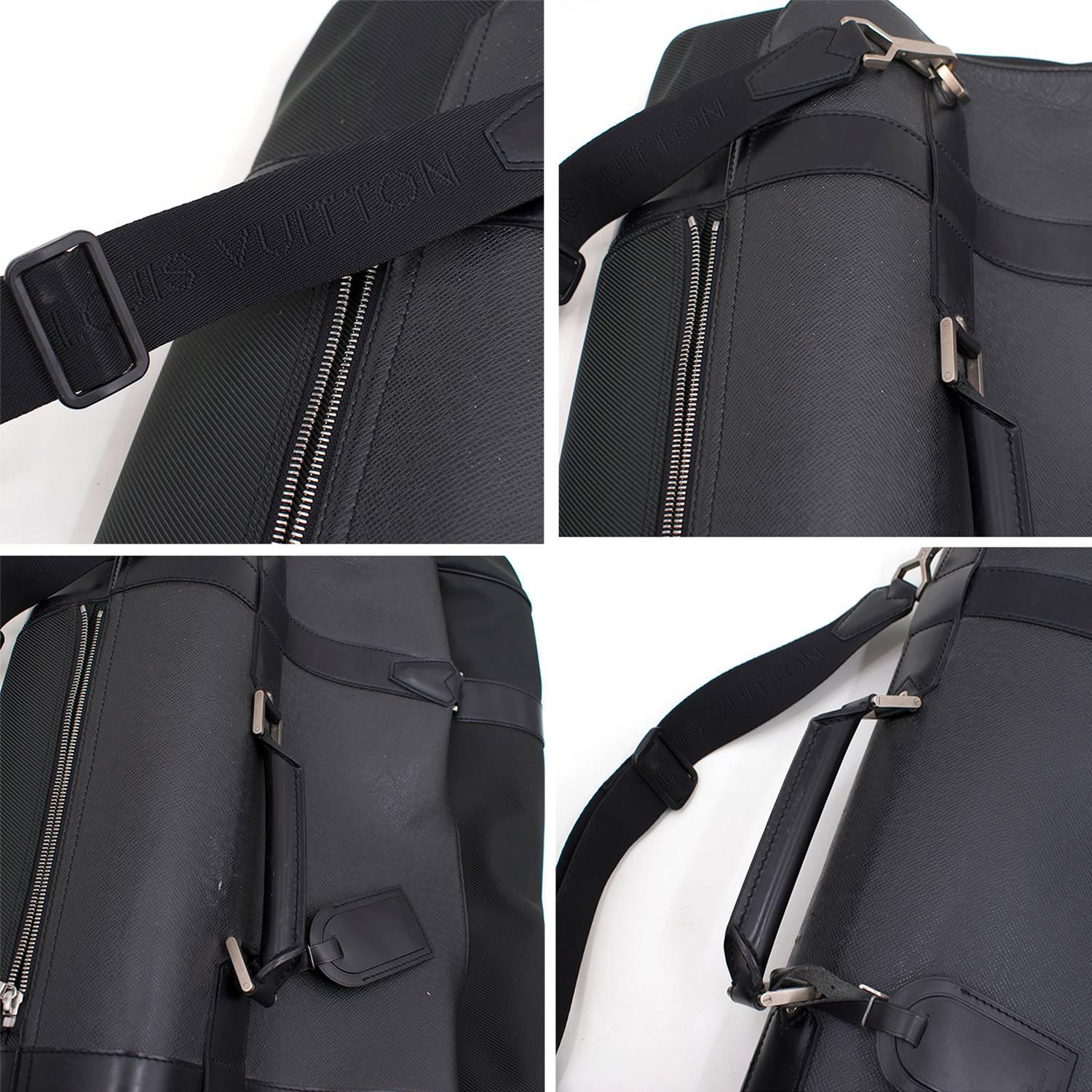 Black Louis Vuitton Taiga Leather Garment Bag For Sale