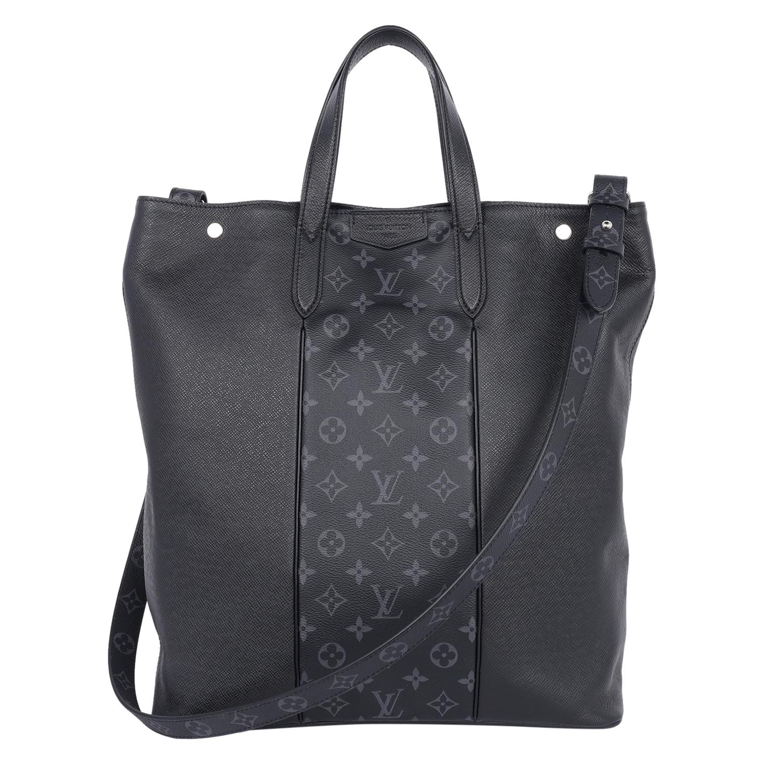 Louis Vuitton Taiga Monogram Eclipse Outdoor Tote Black In Good Condition In Salt Lake Cty, UT