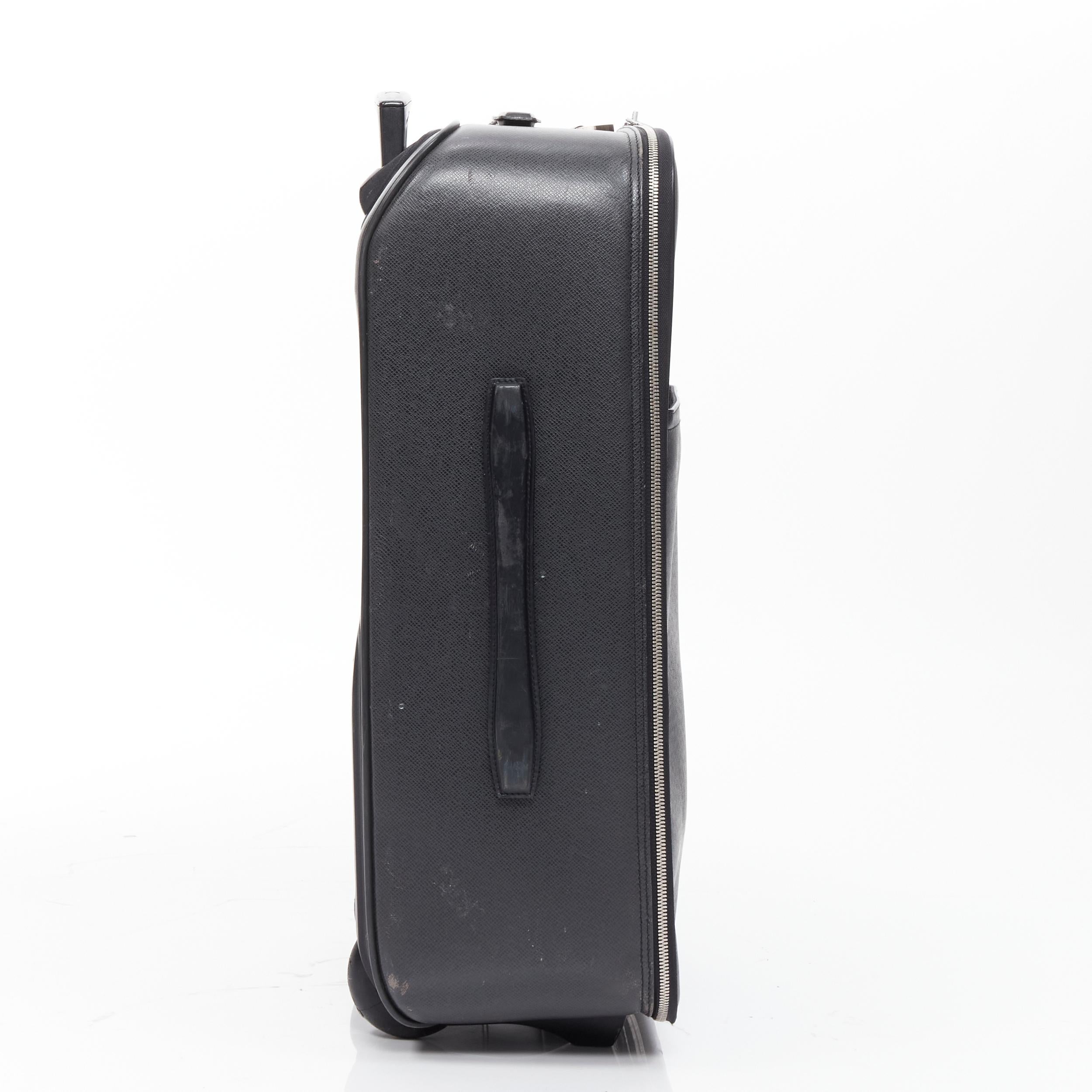 Black LOUIS VUITTON Taiga Pegase 60 Business black rolling suitcase luggage