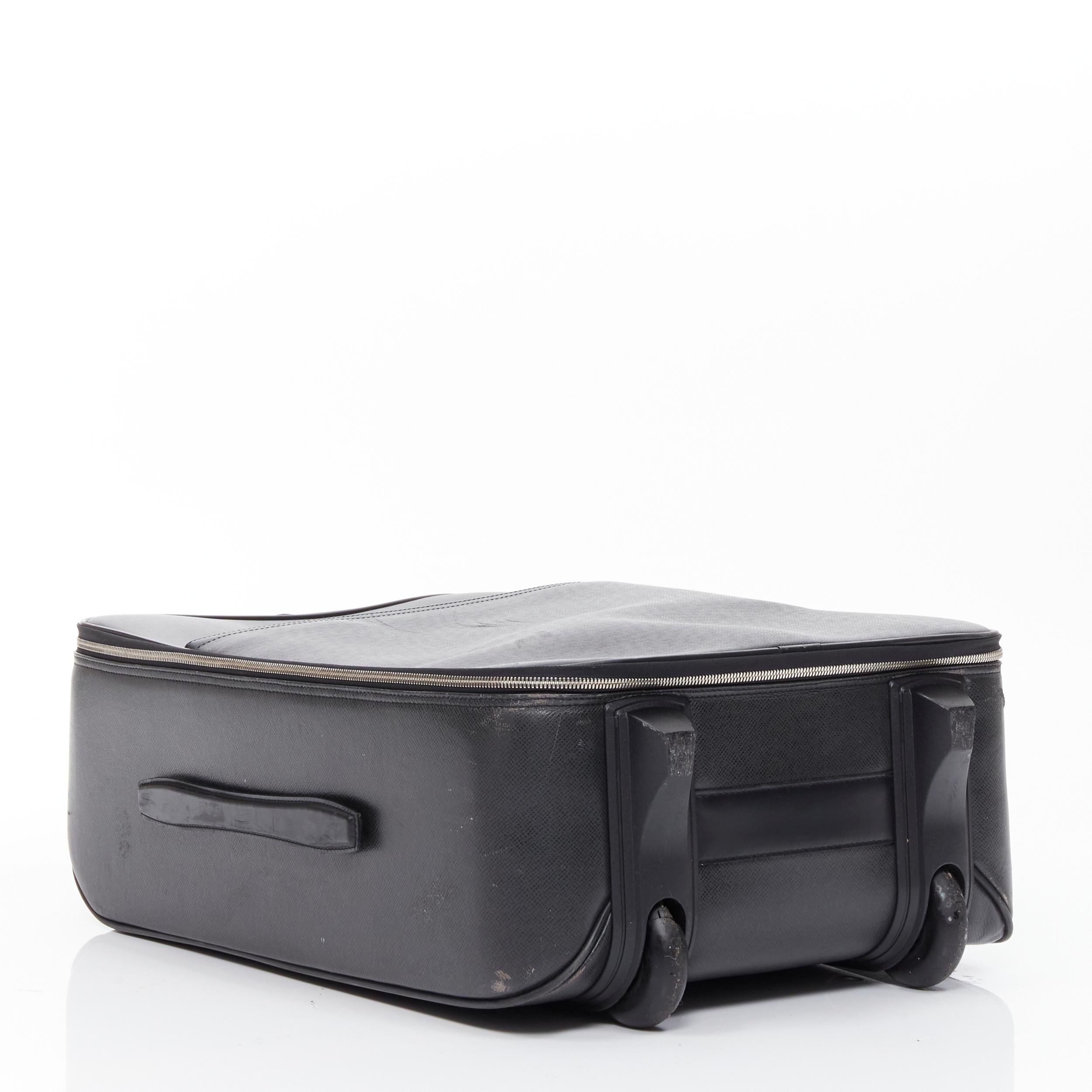 LOUIS VUITTON Taiga Pegase 60 Business black rolling suitcase luggage In Fair Condition In Hong Kong, NT