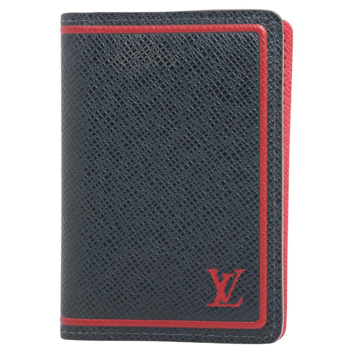 Louis Vuitton Taiga Pocket Organizer Marine Rouge Card Case