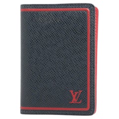 Vintage Louis Vuitton Taiga Pocket Organizer Marine Rouge Card Case