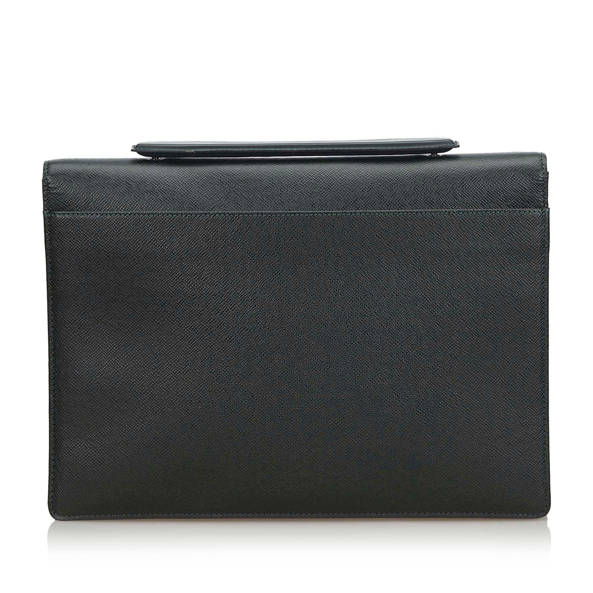 Black Louis Vuitton Taiga Porte-Document Angara Briefcase