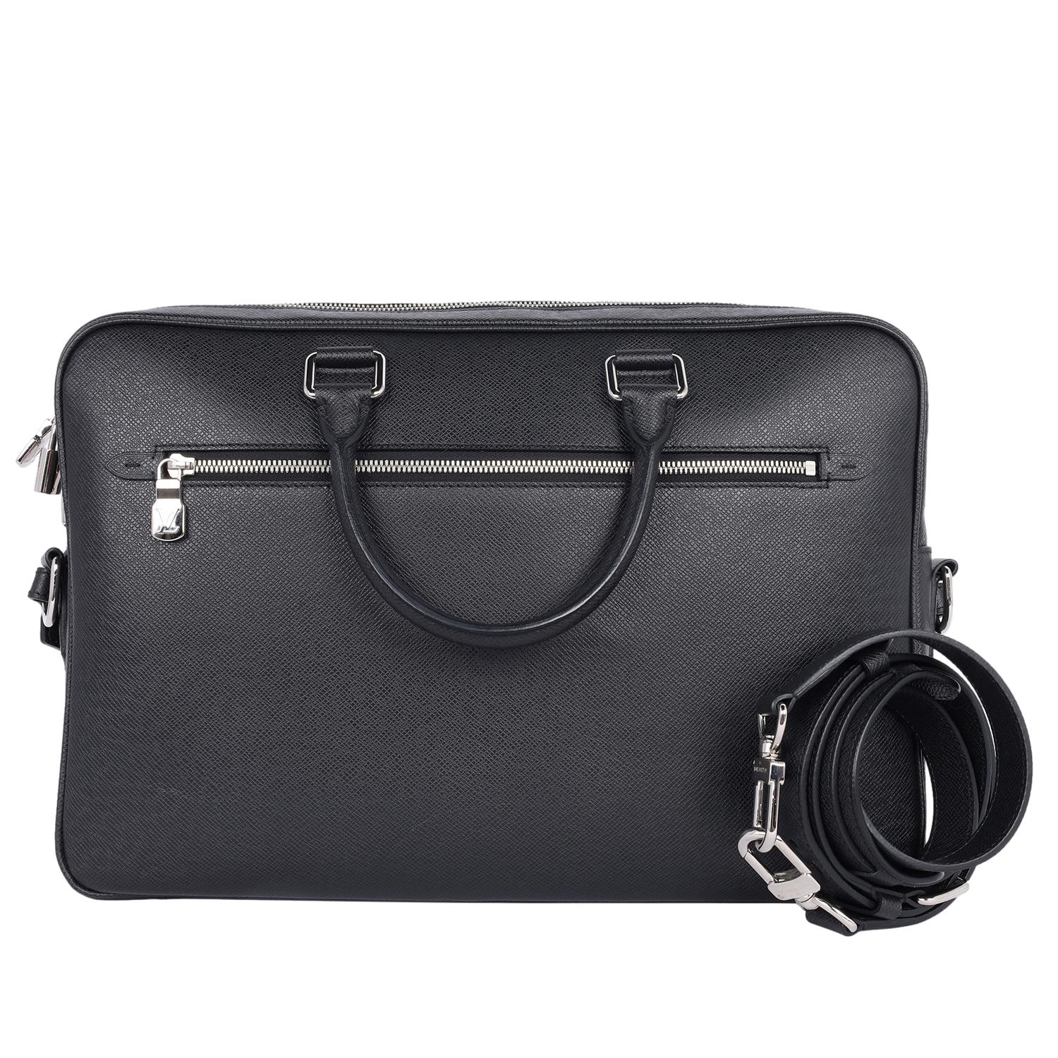 Louis Vuitton Taiga Porte-Documents Business Messenger Bag Black 6