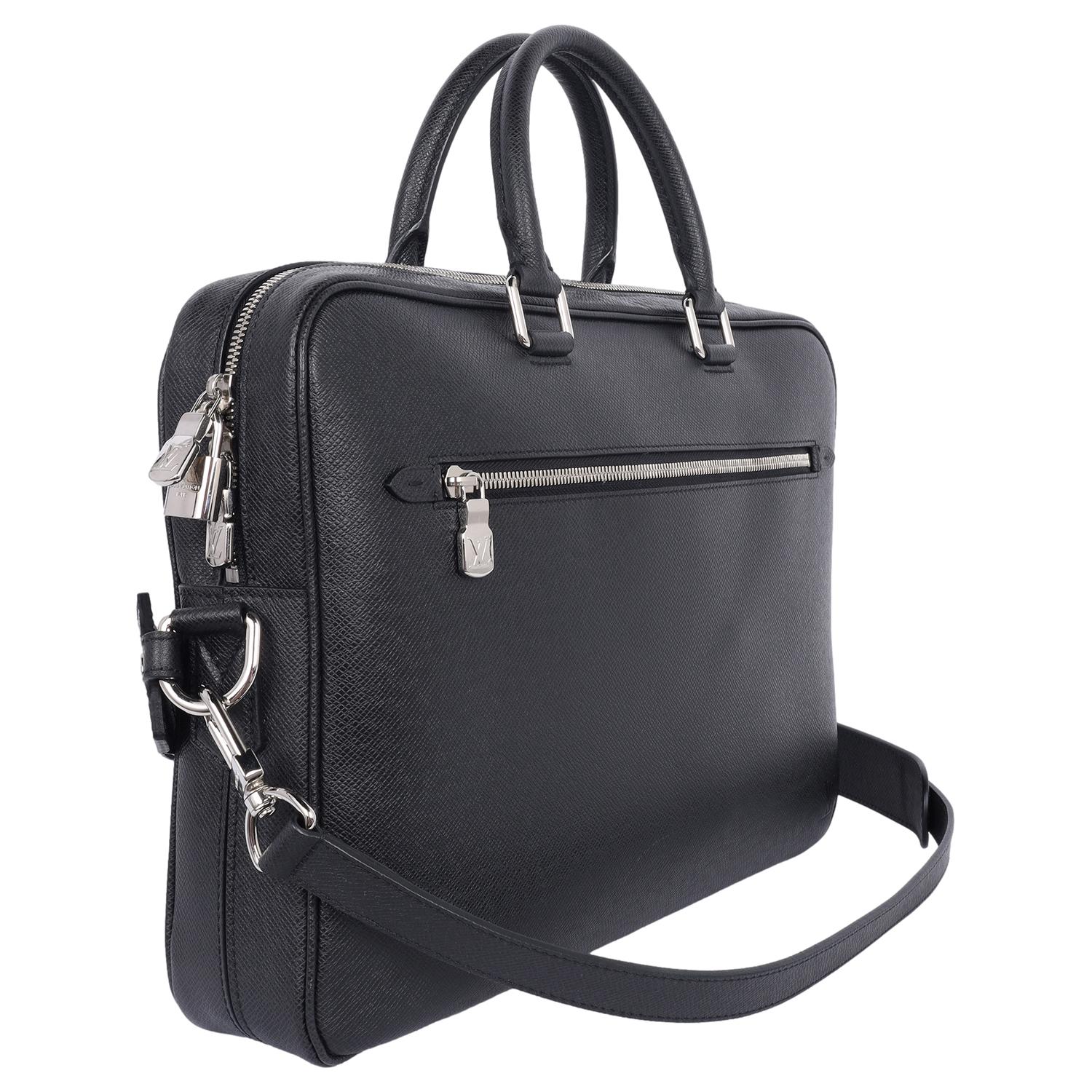 Louis Vuitton Taiga Porte-Documents Business Messenger Bag Black 1