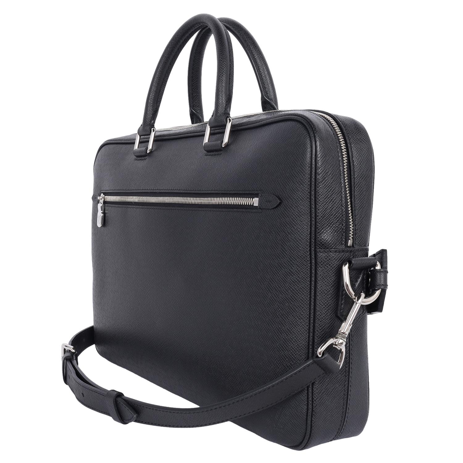 Louis Vuitton Taiga Porte-Documents Business Messenger Bag Black 2