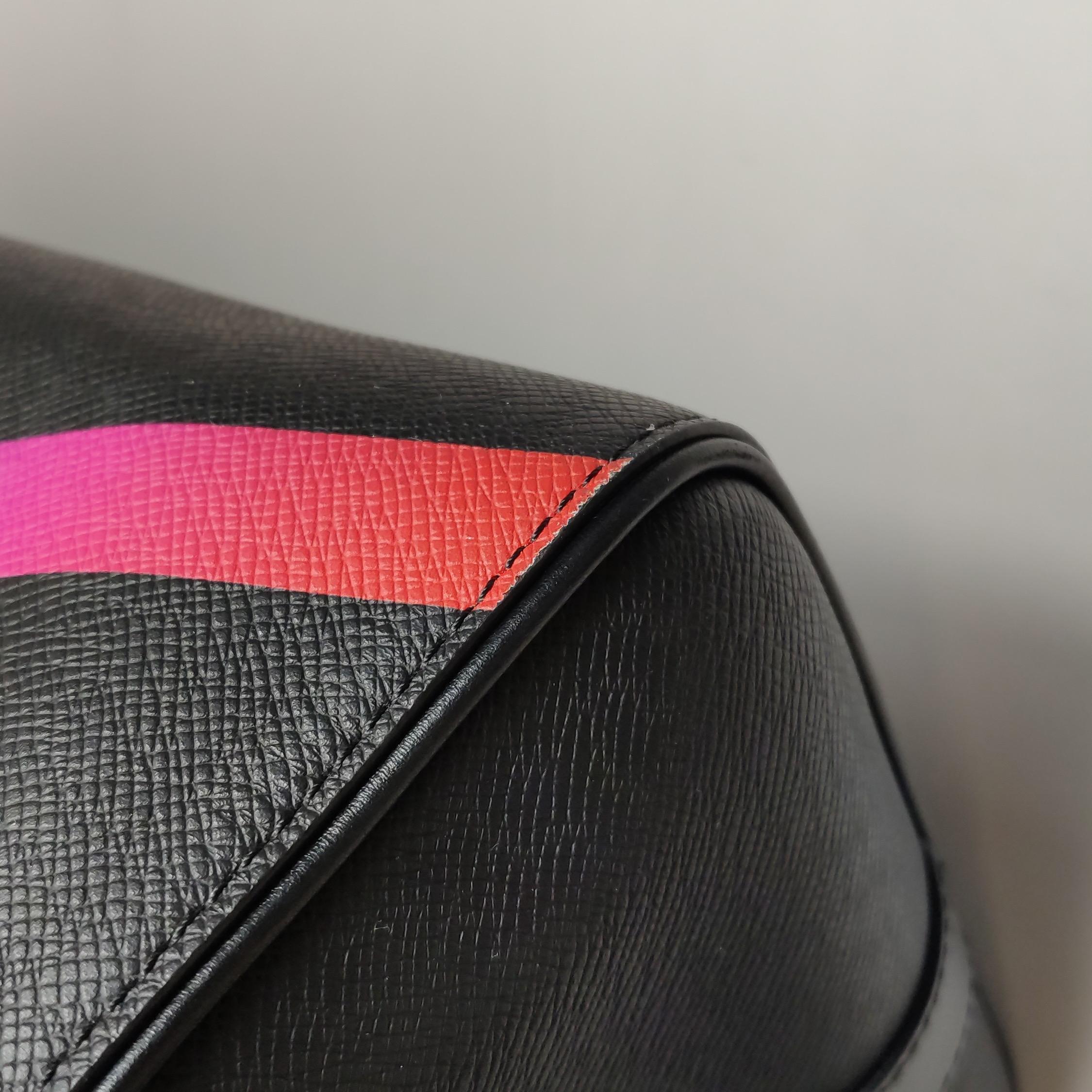 Louis Vuitton Taiga Rainbow Black Keepall Bandouliere 50 Leather For Sale 9