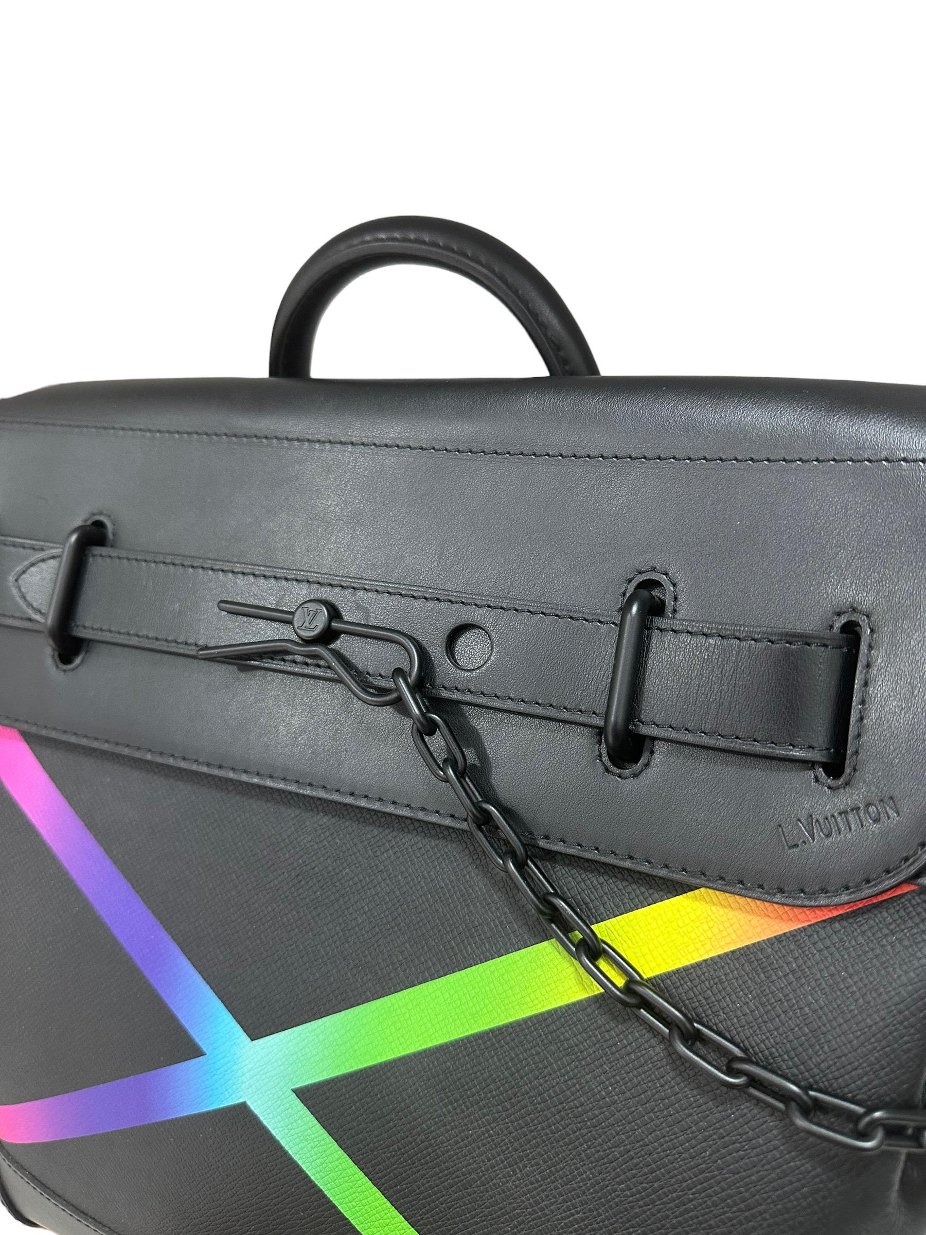 Louis Vuitton Taiga Rainbow Steamer PM L.E. Borsa a Tracolla  For Sale 9