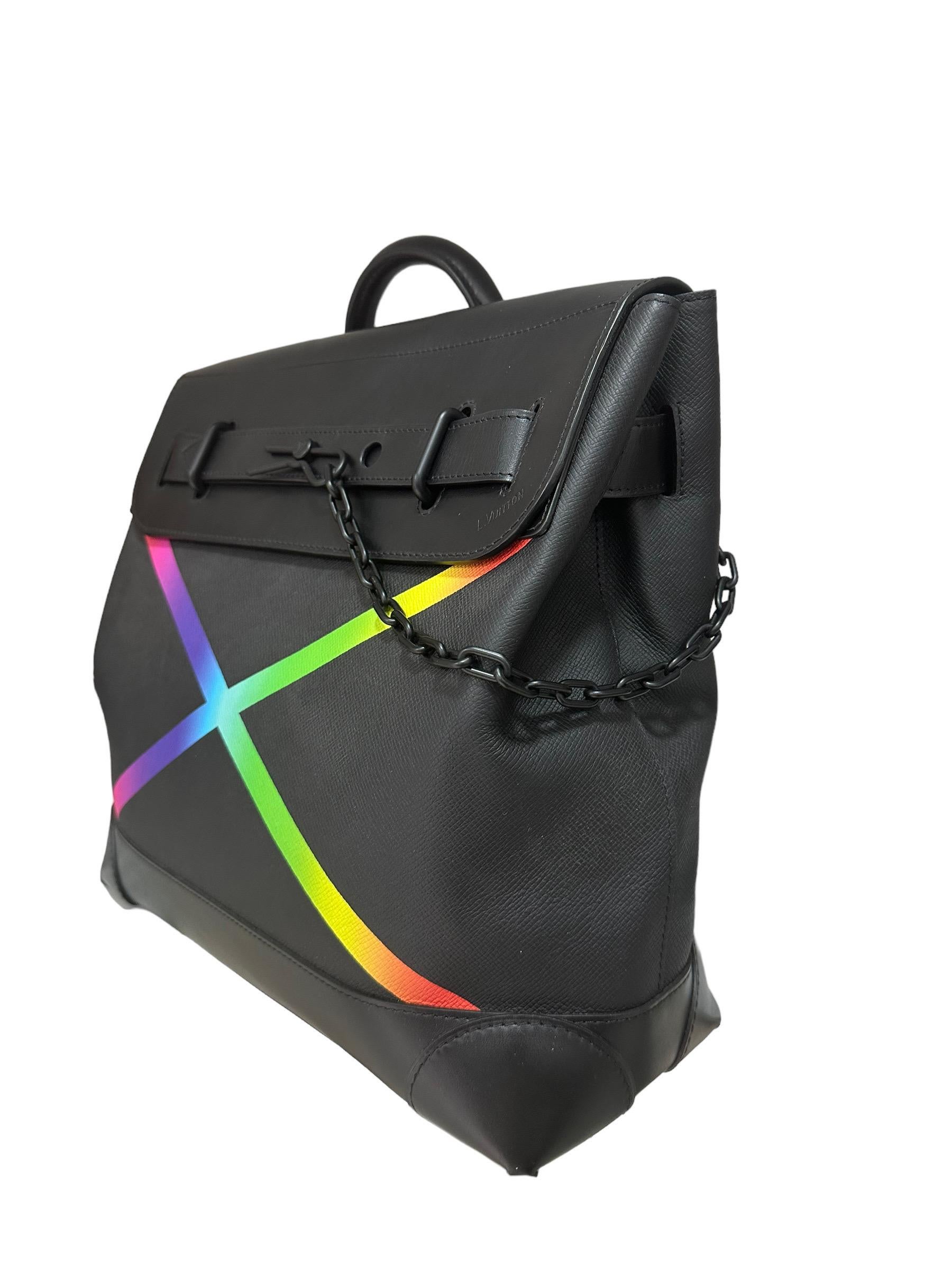 Louis Vuitton Taiga Rainbow Steamer PM L.E. Borsa a Tracolla  Bon état - En vente à Torre Del Greco, IT