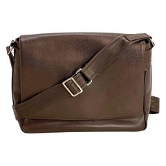 LOUIS VUITTON Taiga Roman MM Messenger Grizzli Leather Bag
