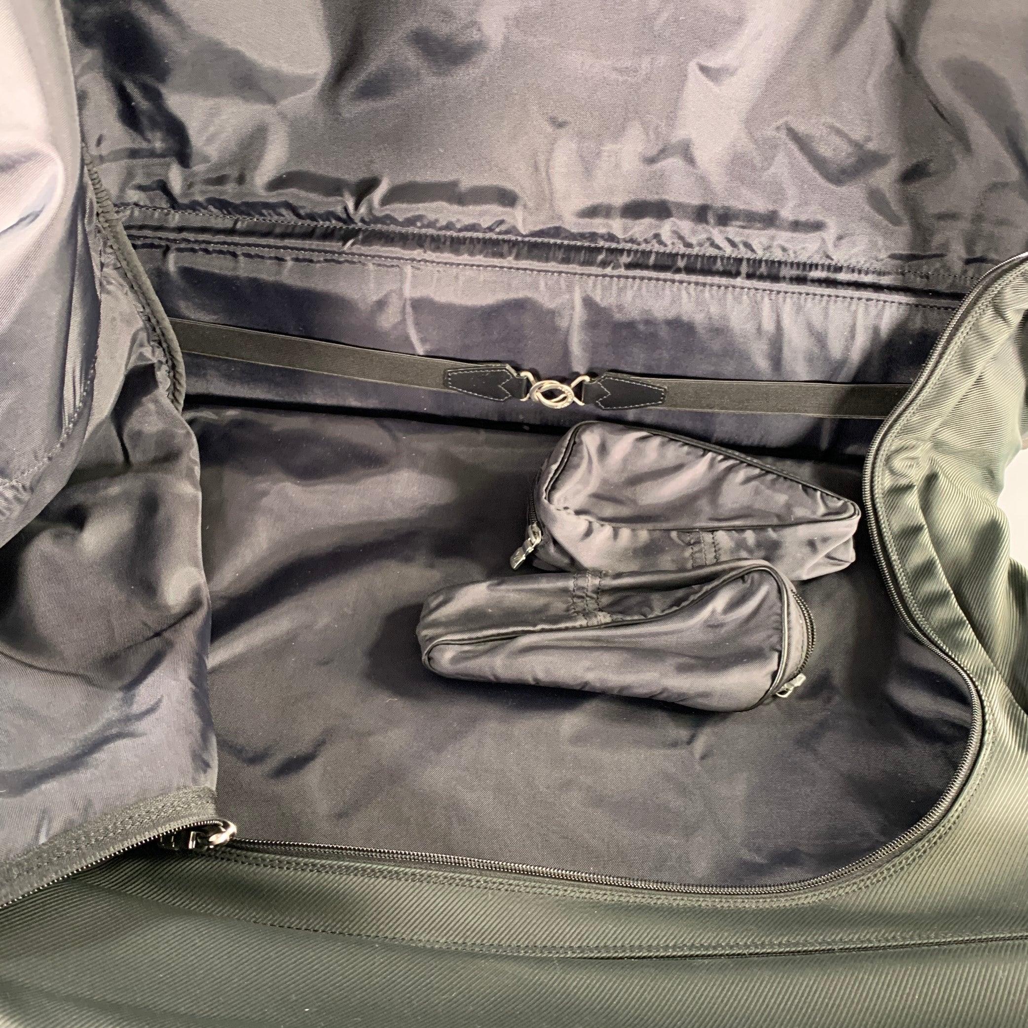 LOUIS VUITTON Taiga Santore Ardoise Green Black Two Tone Nylon Leather Travel Suitcase Bag For Sale 1