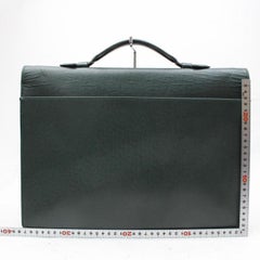 Louis Vuitton Taiga Serviette Kourad 370316 Green Leather Laptop Bag
