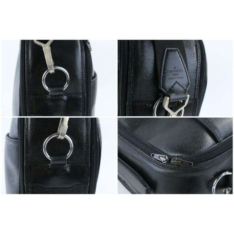 Louis Vuitton Taiga Tura 2way Luggage 7lz0802 Black Leather Messenger Bag 2