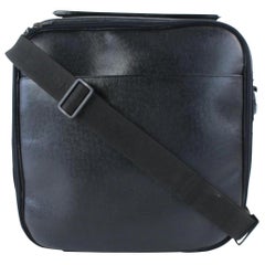 Louis Vuitton Taiga Tura 2way Luggage 7lz0802 Black Leather Messenger Bag
