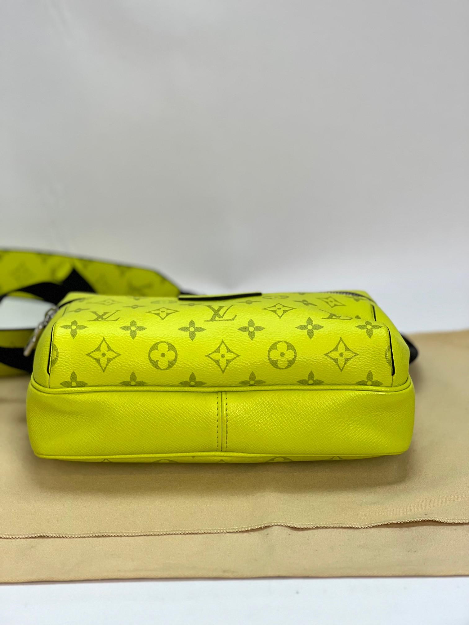LOUIS VUITTON Taiga Monogram Leather Outdoor Messenger Yellow Bag For Sale 3