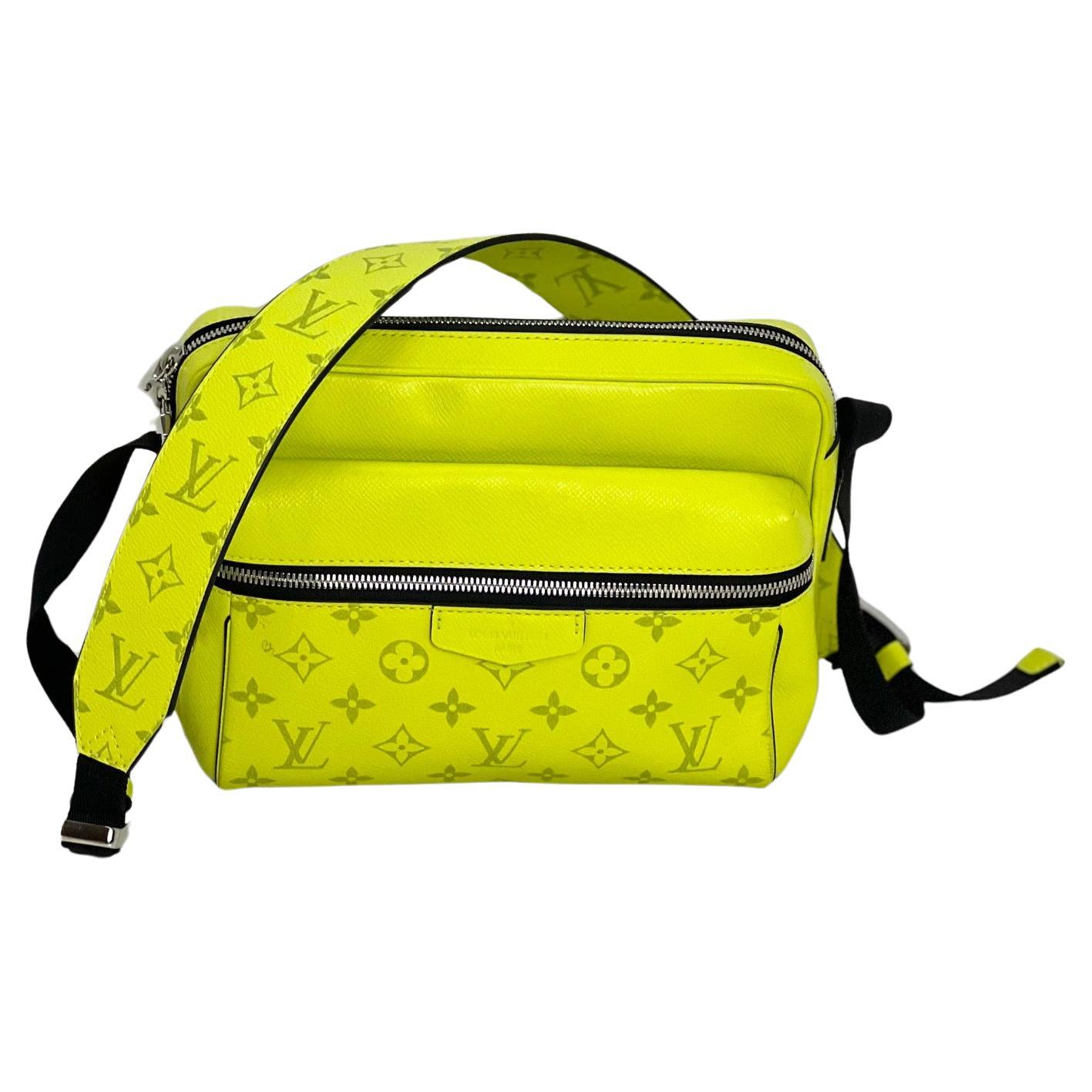 LOUIS VUITTON Taiga Monogram Leather Outdoor Messenger Yellow Bag