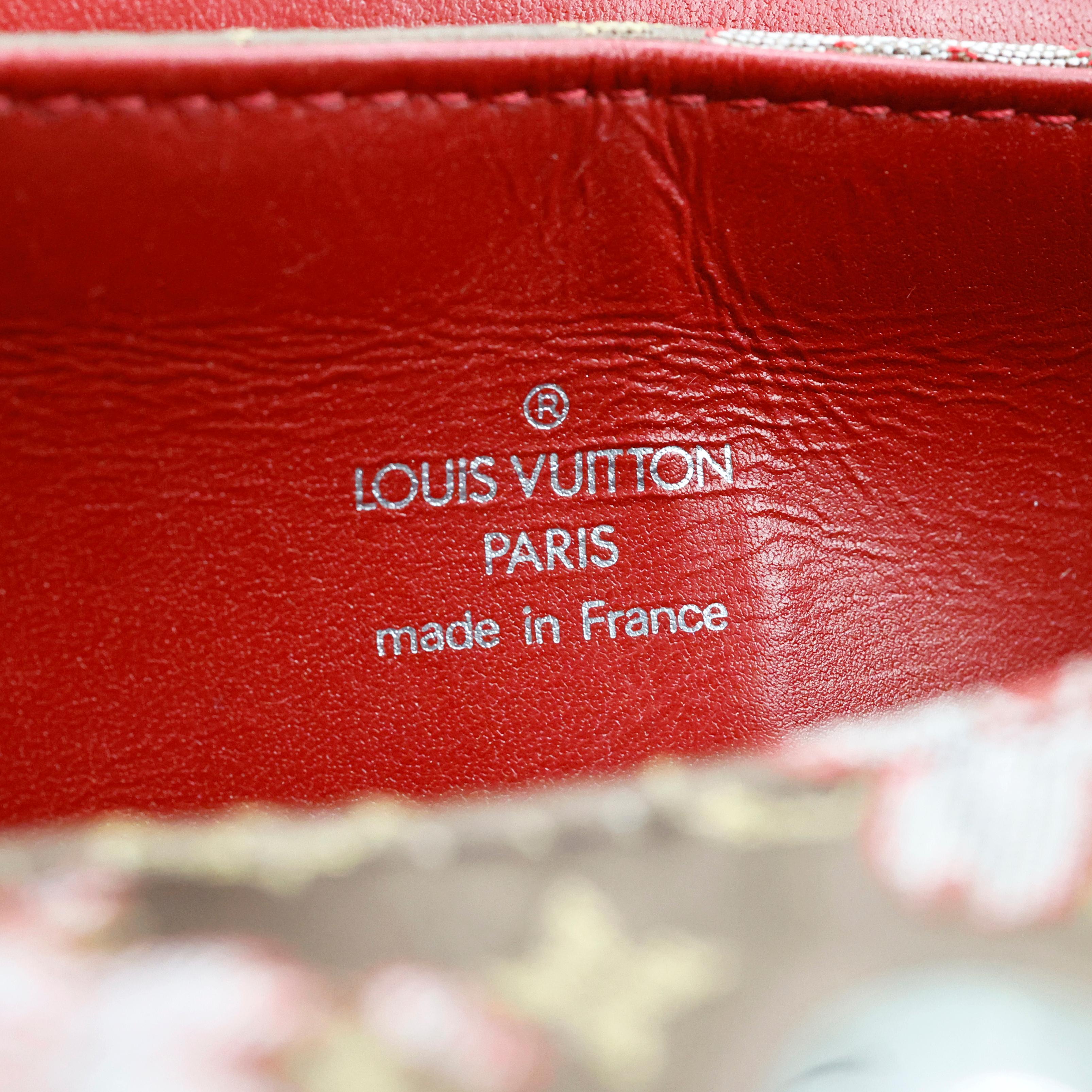 Rare Louis Vuitton Takashi Murakami Cherry Blossom Silk Python Papillon Bag For Sale 3
