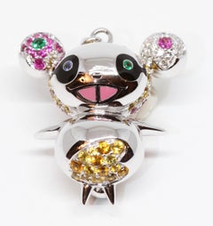 Louis Vuitton & Takashi Murakami 18 Karat White Gold Diamond Panda Pendant