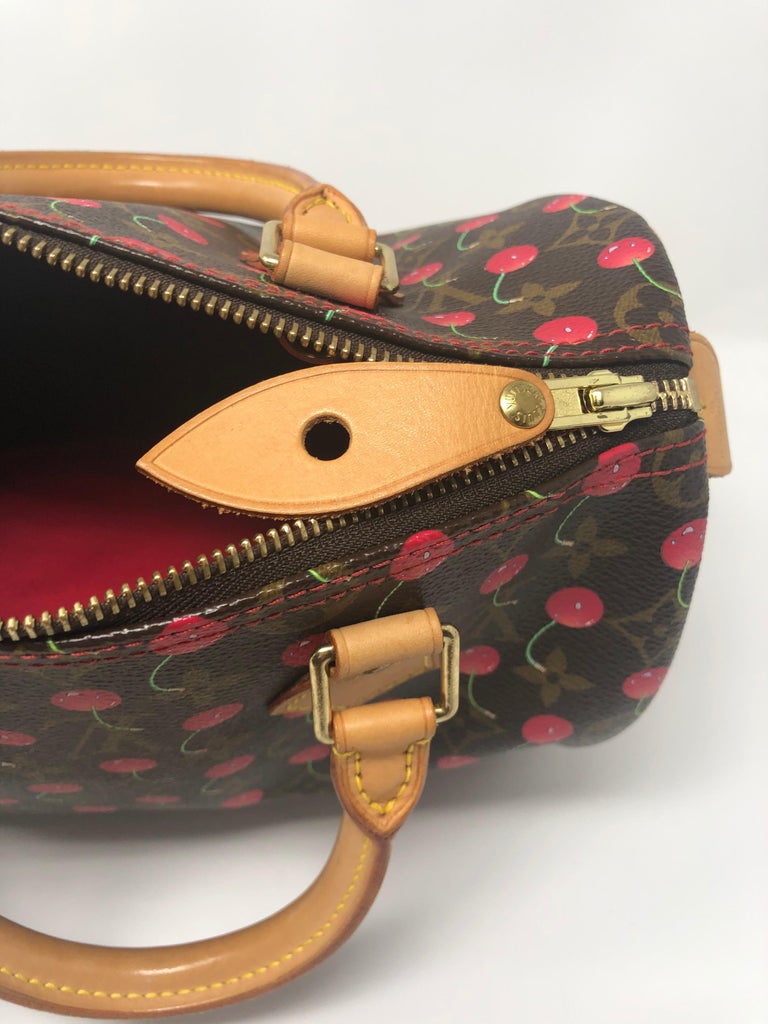 Louis Vuitton Takashi Murakami Cerises Speedy 25 Bag at 1stdibs