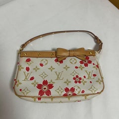 Louis Vuitton Takashi Murakami Cherry Blossom Pochette Accessoire White Monogram