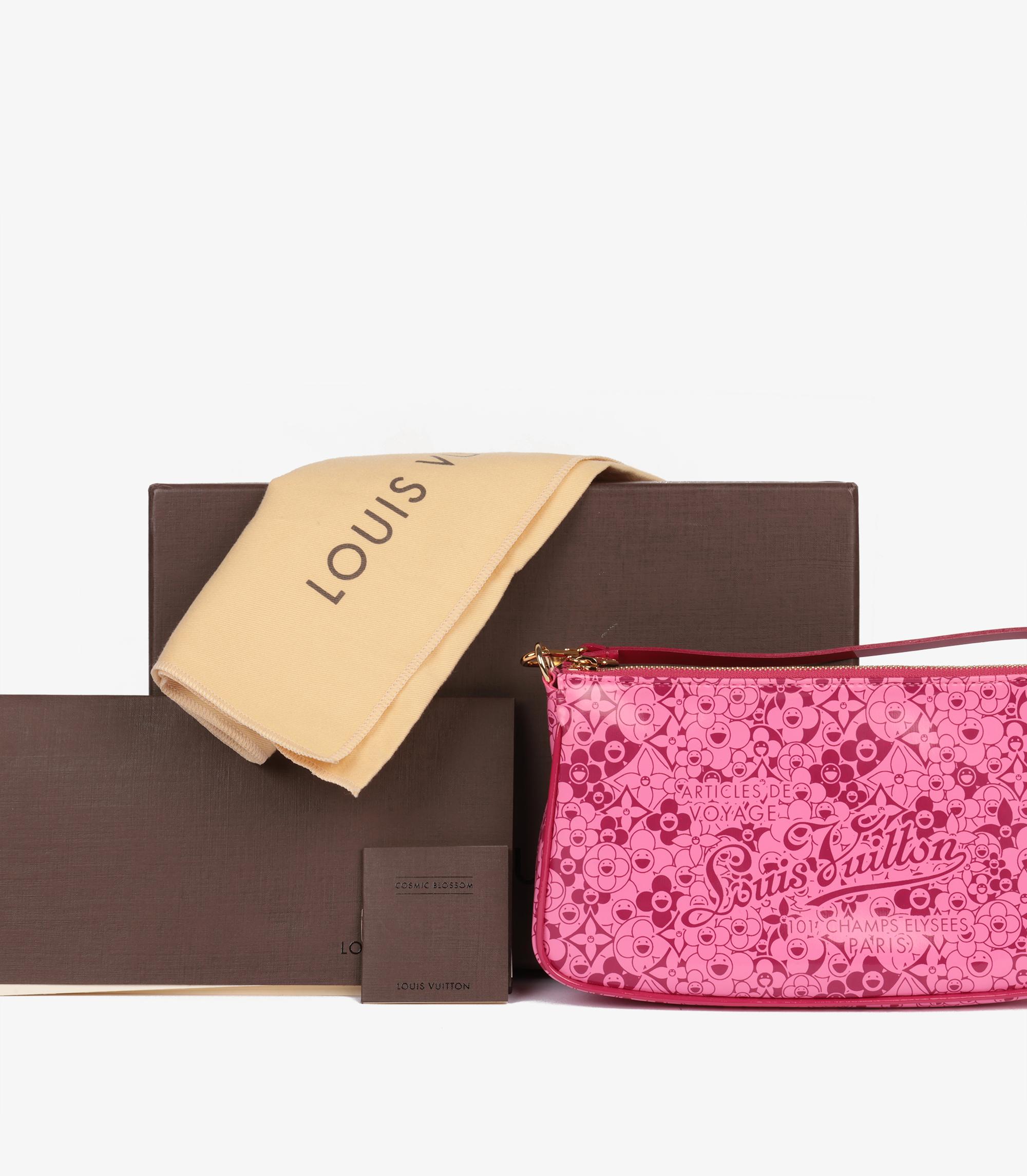Louis Vuitton Takashi Murakami Cosmic Blossom Leather Pochette Accessories For Sale 9
