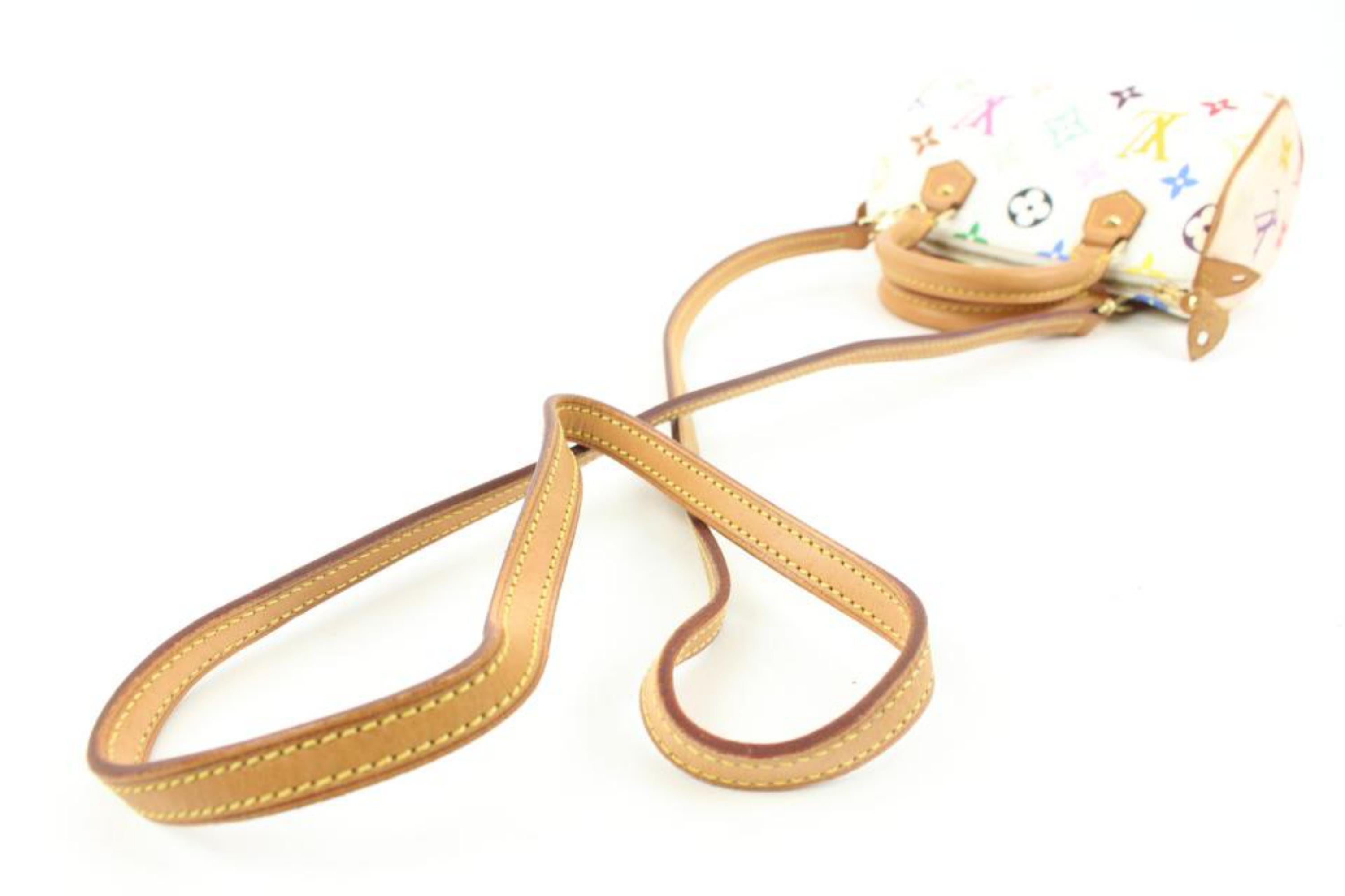 Louis Vuitton Takashi Murakami Monogram Blanc White Multicolor Mini Speedy HL For Sale 5