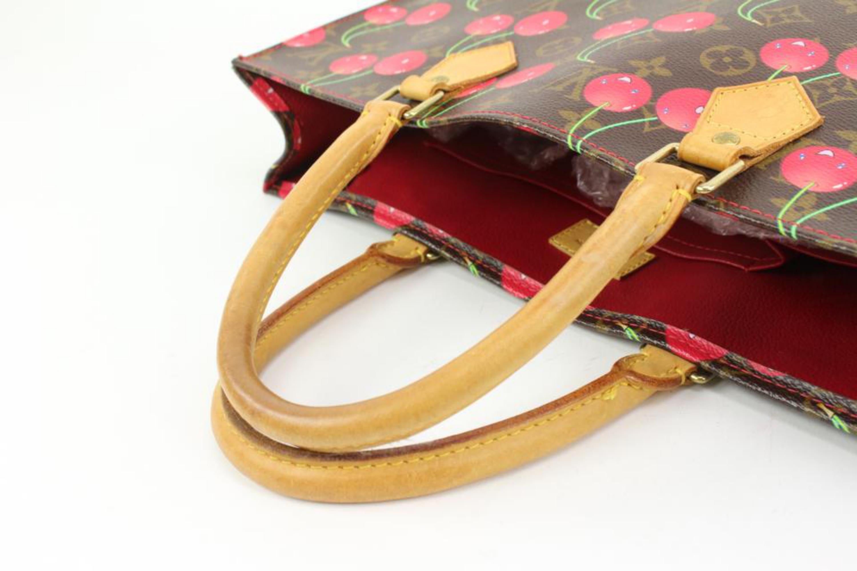 Louis Vuitton Takashi Murakami Monogram Cherries Sac Plat Cerises Tote 65lk38s In Good Condition In Dix hills, NY