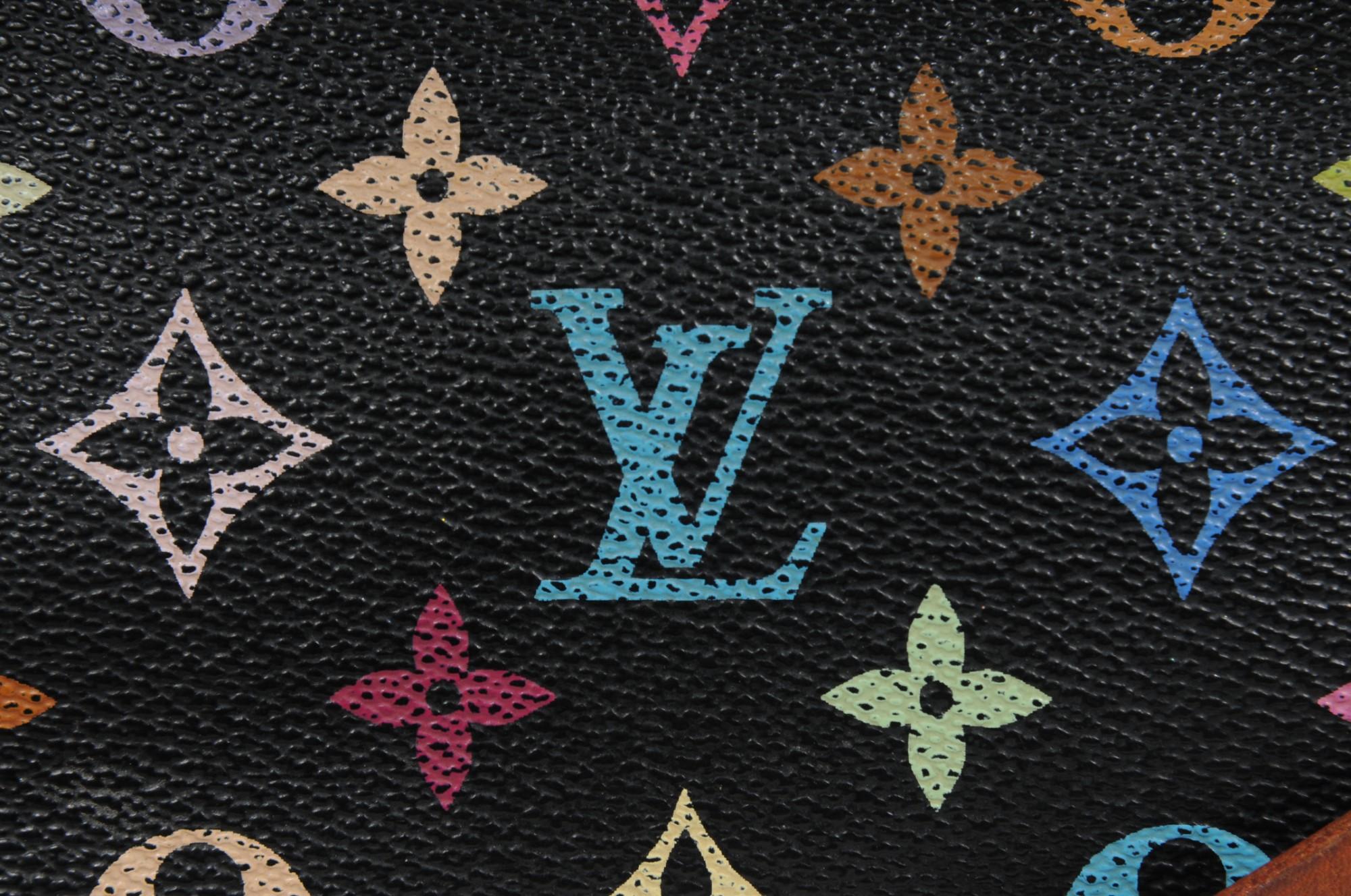 Louis Vuitton Takashi Murakami Pochette Accessoire Nero Marrone con Borchie In condizioni buone in vendita a North Miami, FL