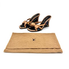 Louis Vuitton Takashi Murakami Retro Vintage Bow Monogram Wedge Sandals 35.5