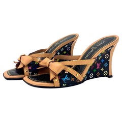 Louis Vuitton Takashi Murakami Retro Vintage Bow Monogram Keilsandalen 37.5