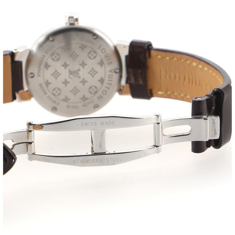 Louis Vuitton Tambour Attraction Quartz Watch Stainless Steel and Leather 27 3